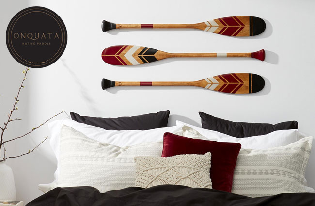 Decorative paddles made by a First Nation